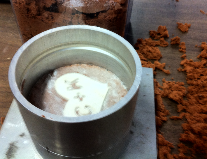 The mold being created